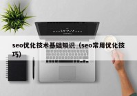 seo优化技术基础知识（seo常用优化技巧）